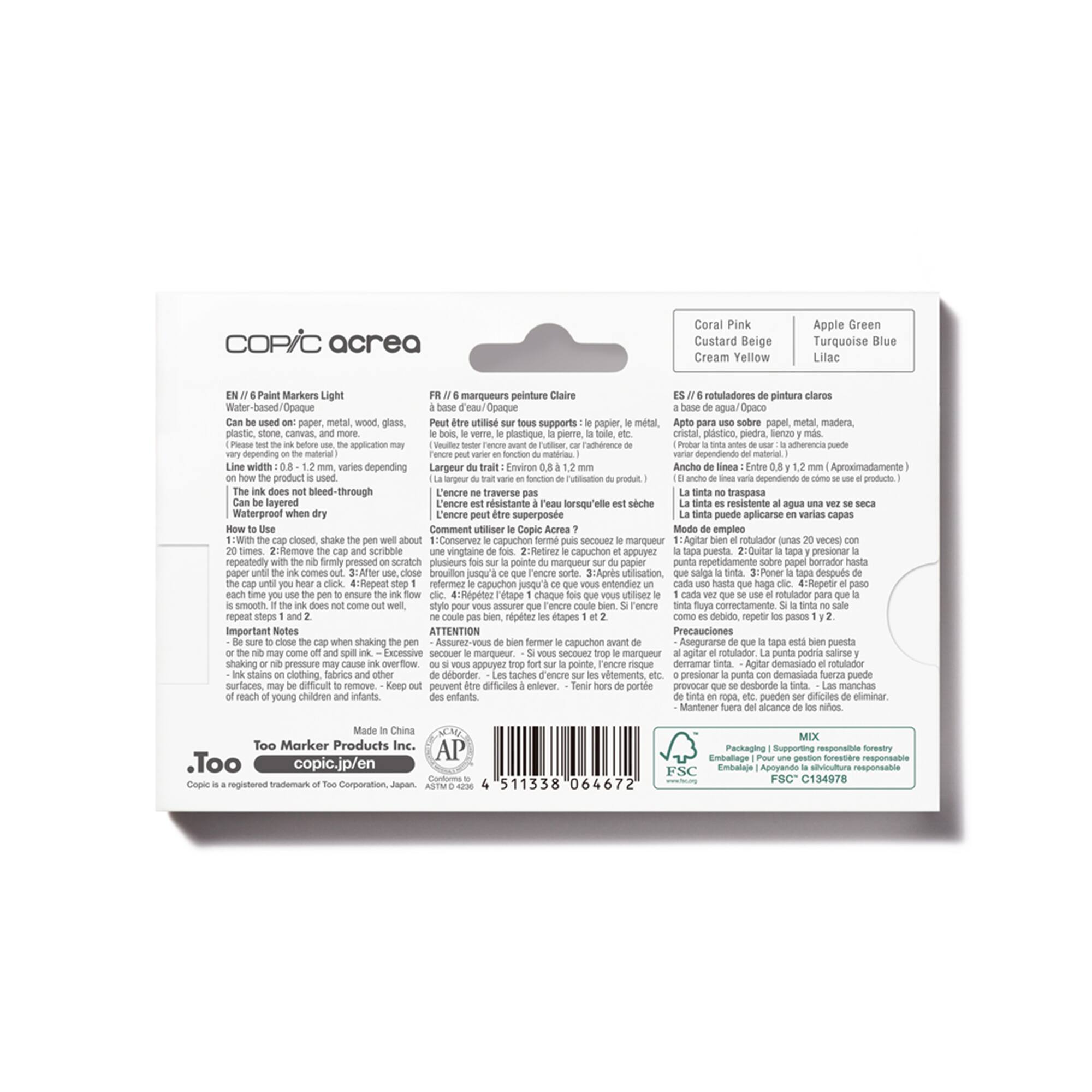 Copic® acrea Light Marker Set
